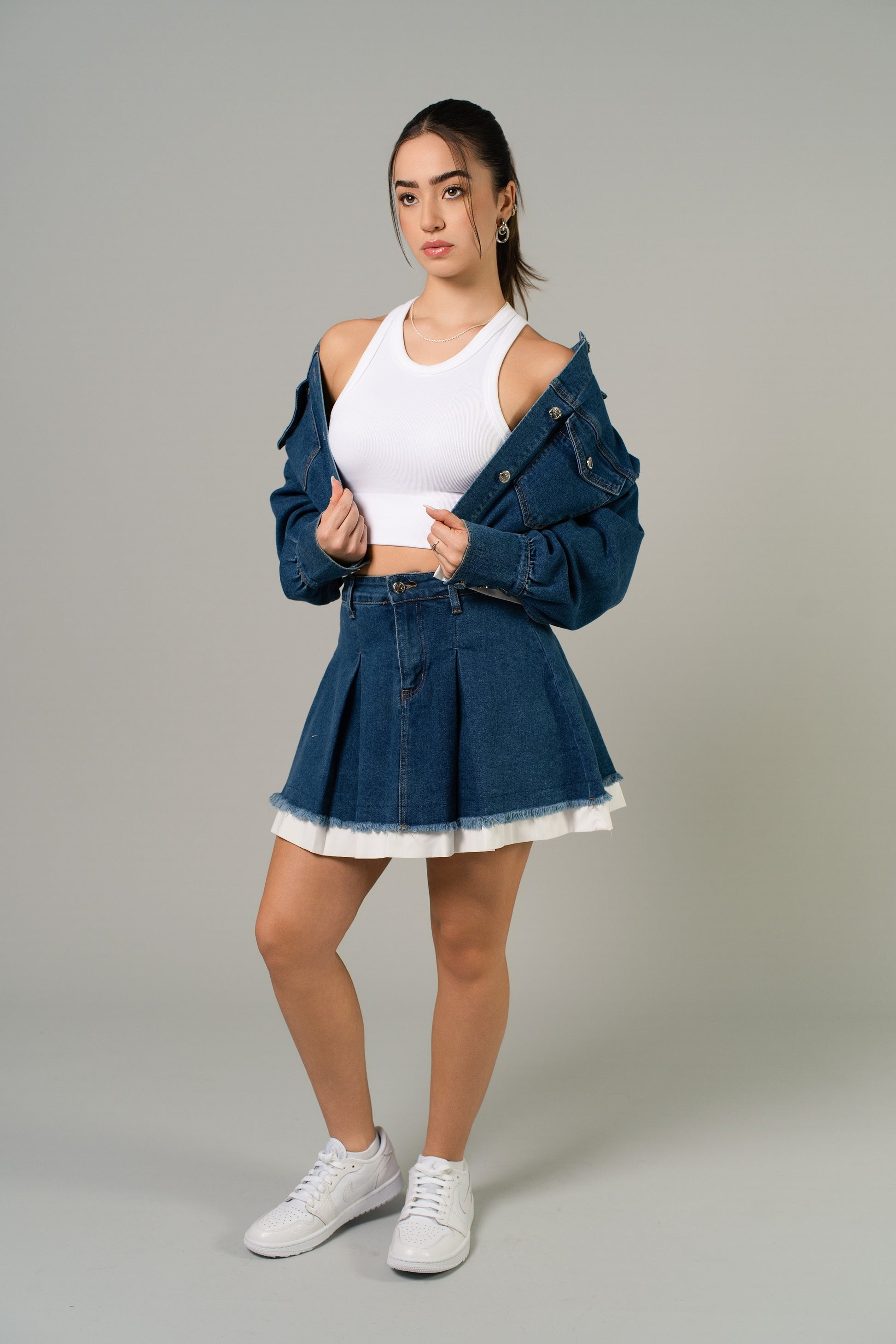 Ava - Denim Skirt Set