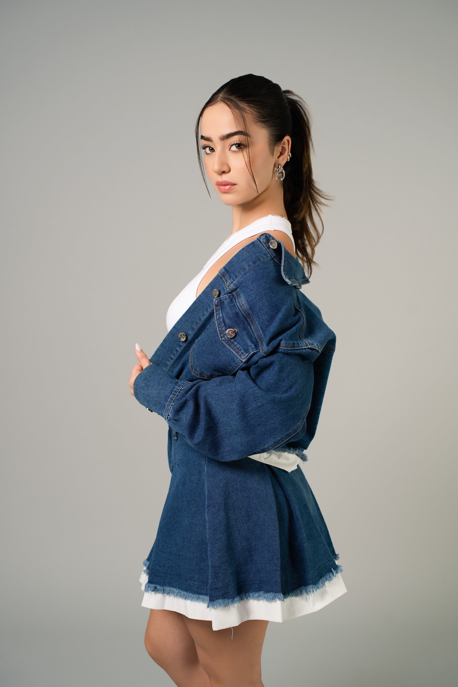 Ava - Denim Skirt Set