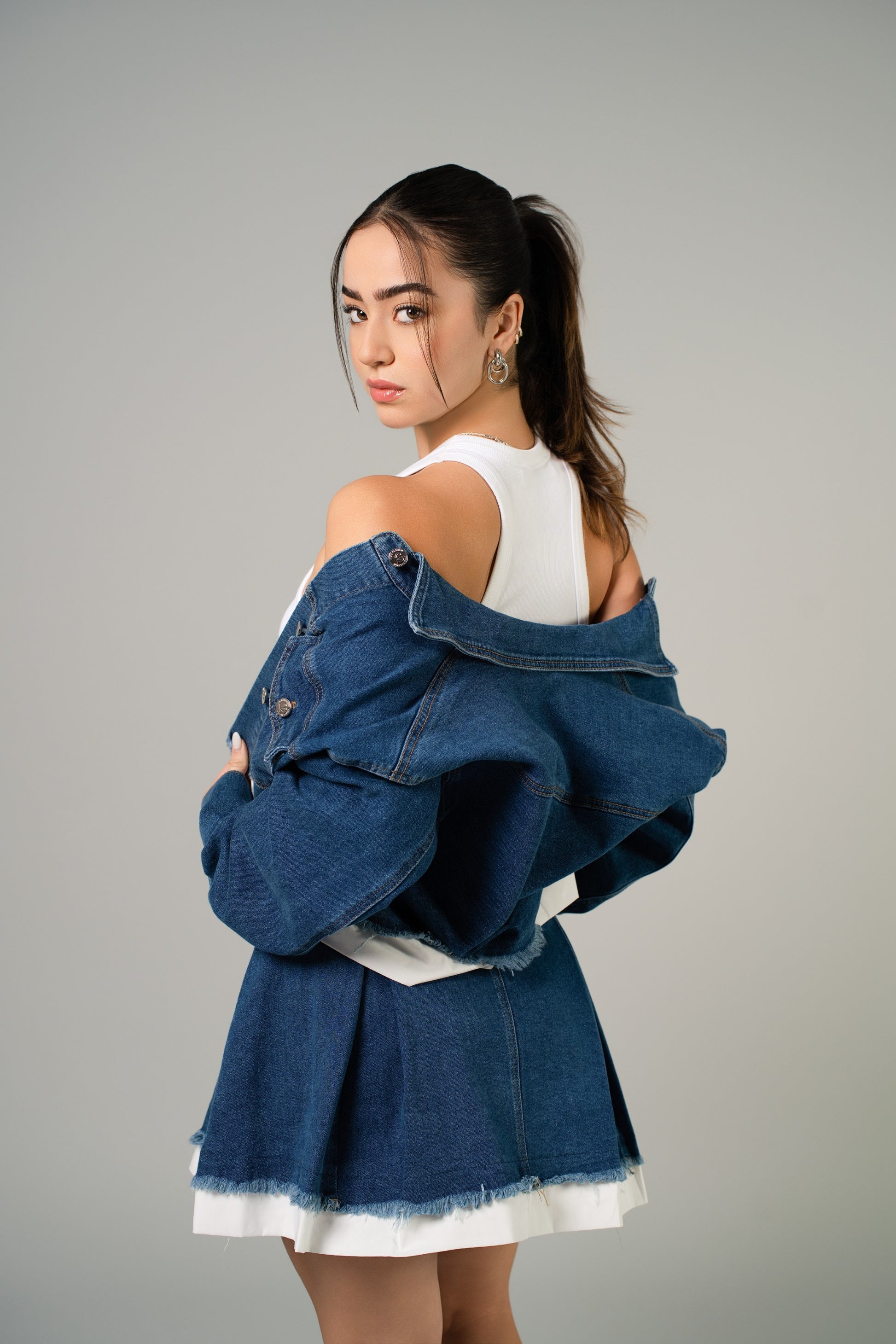 Ava - Denim Skirt Set